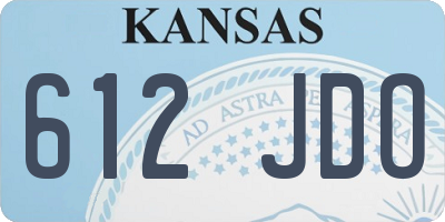 KS license plate 612JDO