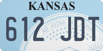 KS license plate 612JDT