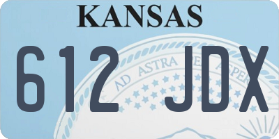 KS license plate 612JDX