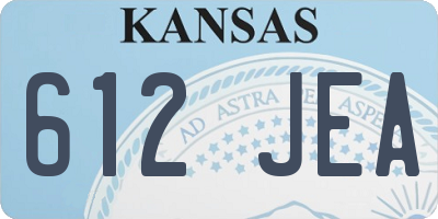 KS license plate 612JEA