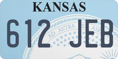 KS license plate 612JEB