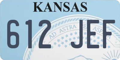 KS license plate 612JEF