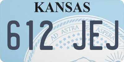 KS license plate 612JEJ