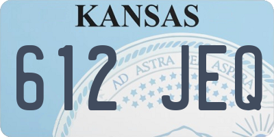 KS license plate 612JEQ