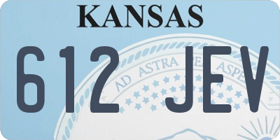 KS license plate 612JEV