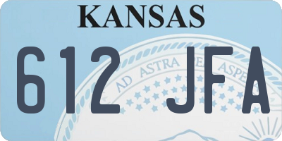 KS license plate 612JFA