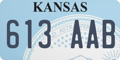 KS license plate 613AAB