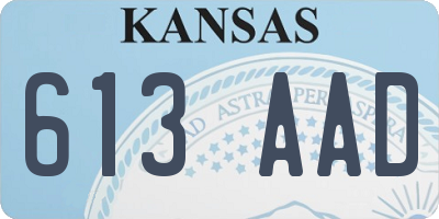 KS license plate 613AAD