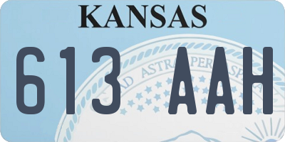 KS license plate 613AAH