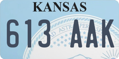 KS license plate 613AAK