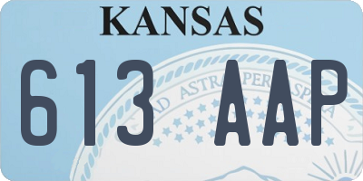 KS license plate 613AAP