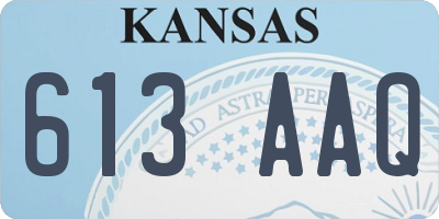 KS license plate 613AAQ