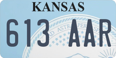 KS license plate 613AAR