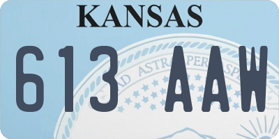 KS license plate 613AAW