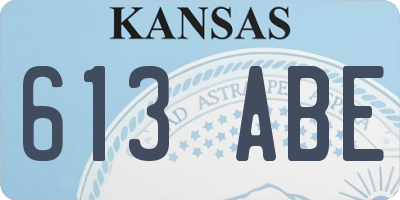 KS license plate 613ABE