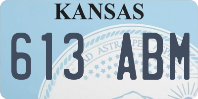 KS license plate 613ABM
