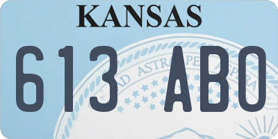 KS license plate 613ABO
