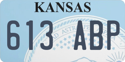 KS license plate 613ABP