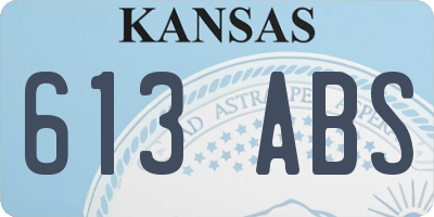 KS license plate 613ABS
