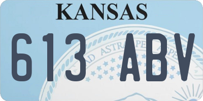 KS license plate 613ABV