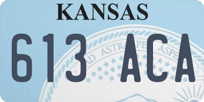 KS license plate 613ACA