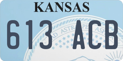 KS license plate 613ACB