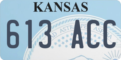 KS license plate 613ACC