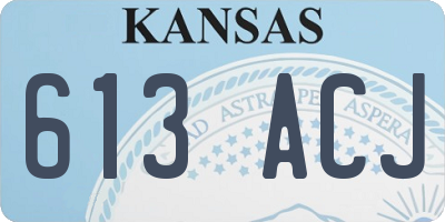 KS license plate 613ACJ