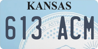 KS license plate 613ACM