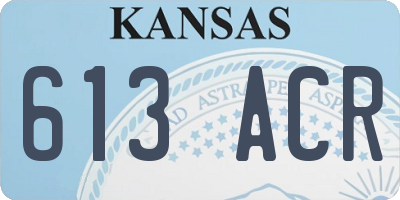 KS license plate 613ACR