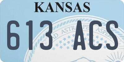 KS license plate 613ACS