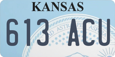 KS license plate 613ACU