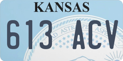 KS license plate 613ACV
