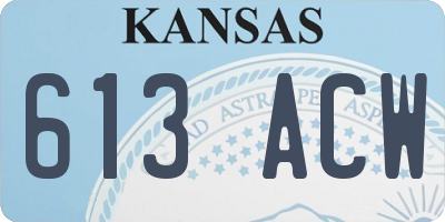 KS license plate 613ACW