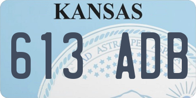 KS license plate 613ADB