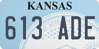 KS license plate 613ADE