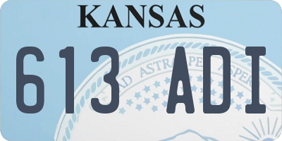 KS license plate 613ADI