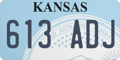 KS license plate 613ADJ