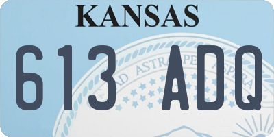 KS license plate 613ADQ