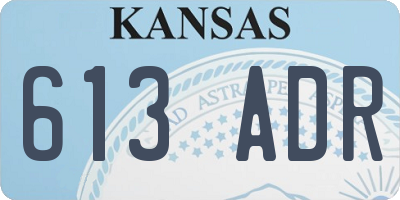 KS license plate 613ADR