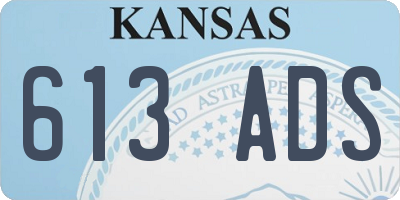 KS license plate 613ADS