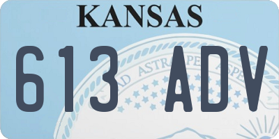 KS license plate 613ADV