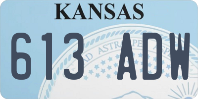 KS license plate 613ADW