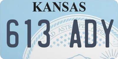 KS license plate 613ADY