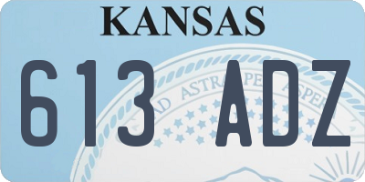 KS license plate 613ADZ