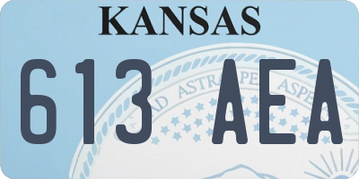 KS license plate 613AEA