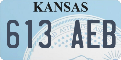 KS license plate 613AEB