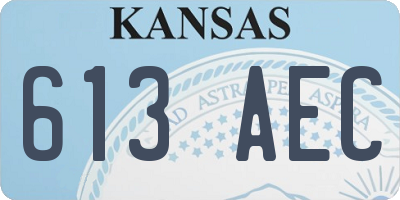 KS license plate 613AEC