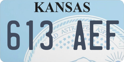 KS license plate 613AEF