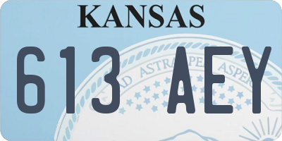 KS license plate 613AEY